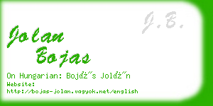 jolan bojas business card
